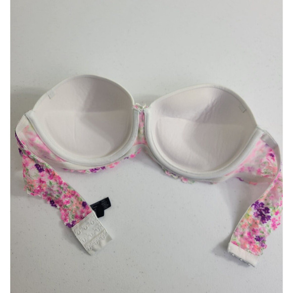 Smart & Sexy White Full Figure Strapless Padded Underwire Push Up Bra Size 36C - Picture 6 of 8